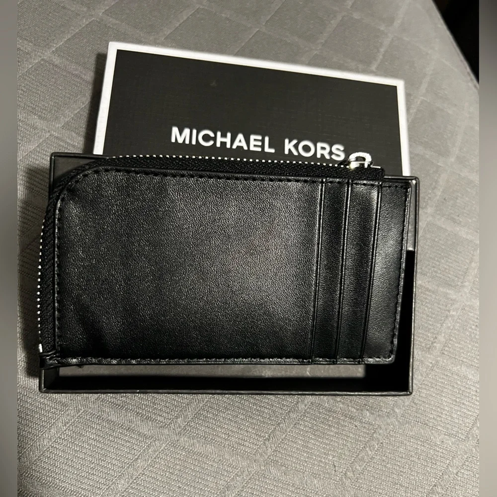 MICHAEL KORS Men's Leather Zip Wallet/black